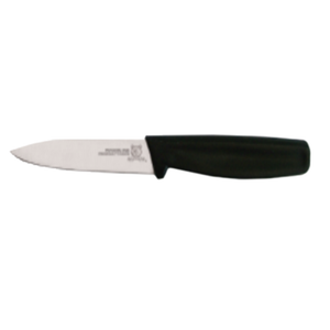 Alt Tag: Omcan 11534 High-Carbon Stainless Steel 3.5-Inch Paring Knife for Precision Cuts with black handle