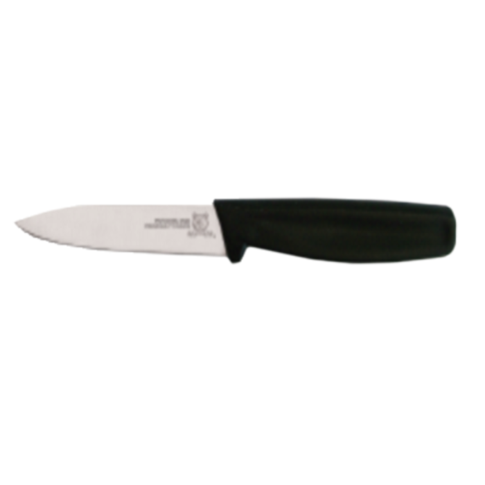 Alt Tag: Omcan 11534 High-Carbon Stainless Steel 3.5-Inch Paring Knife for Precision Cuts with black handle