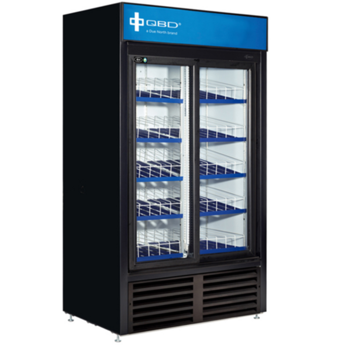 Quality By Design CD34-HC 40.38-Inch Black Glass Sliding Refrigerator