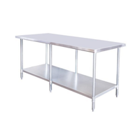 Stainless Steel Work Table 84 Inch with Adjustable Undershelf for Commercial Kitchen