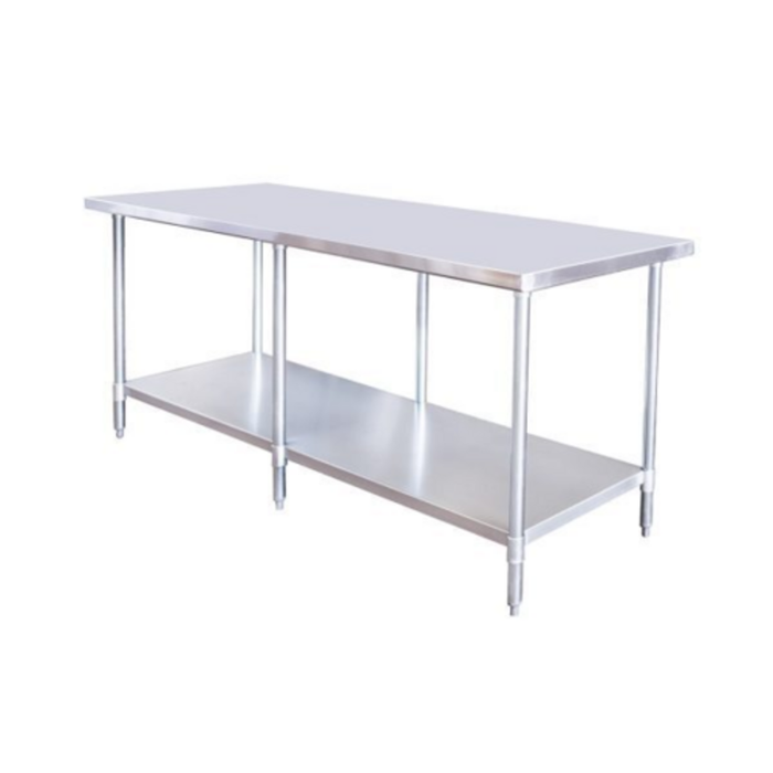 Stainless Steel Work Table 84 Inch with Adjustable Undershelf for Commercial Kitchen