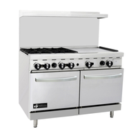 EFI RCTRS-4B-24G-N 48" Natural Gas Restaurant Range With Griddle, Heavy-Duty Kitchen Equipment For High-Volume Cooking.