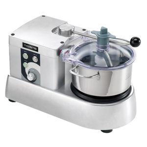 Étiquette alternative : Trento 47261 4 Qt. Commercial Electric Food Bowl Cutter coupe-bol en acier inoxydable avec couvercle transparent et panneau de contrôle