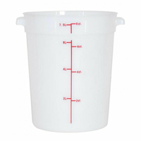 Omcan 80210 8 Quart Round White Polypropylene Food Storage Container