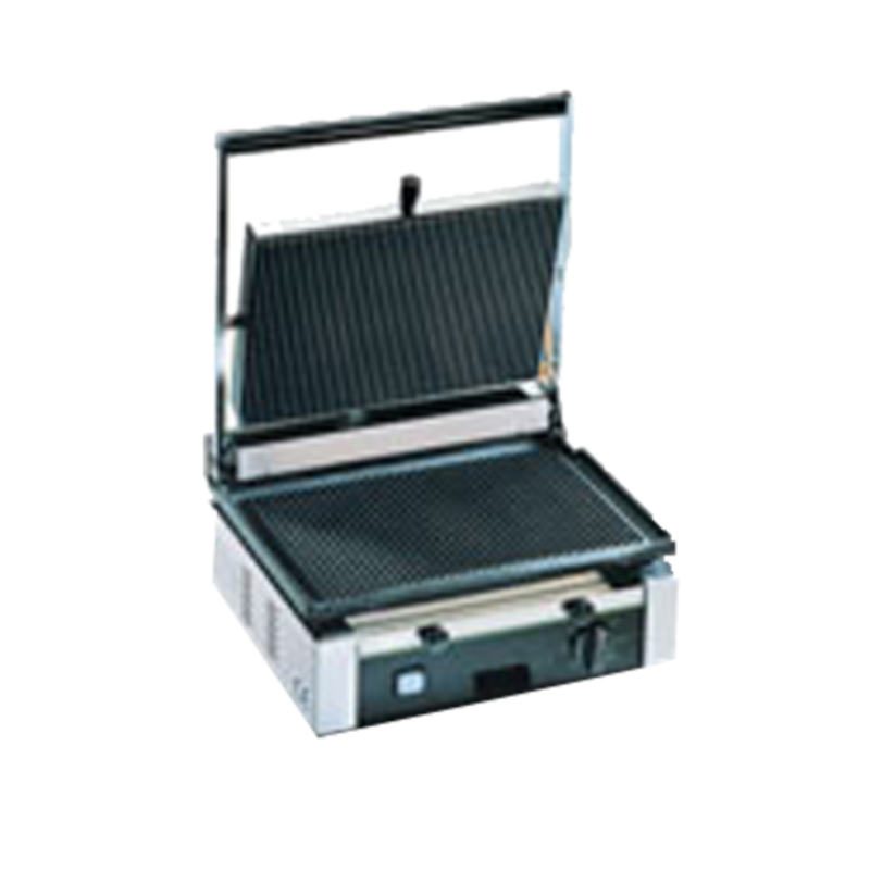 Eurodib CORTR110 Single Panini Grill With Ribbed Plates For Commercial Electric Panini Grill Use