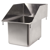 Alt Tag: OMCAN 39786 Stainless Steel Single Bowl Drop-In Sink with Splashguard, commercial one-tub drop-in sink with integrated splashguard