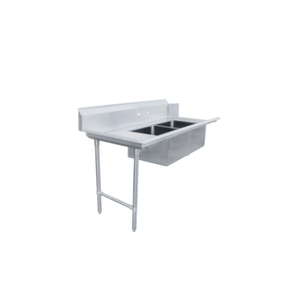 Omcan 48485 72" x 30" Soiled Dishtable with Two Pre-Rinse Sinks