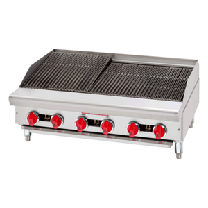 American Range ARSRB-48 48 Inch Countertop Gas Charbroiler Featuring Dual Cooking Zones And High-Performance Burners