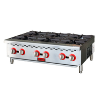 Omcan 47381 36-Inch Countertop Natural Gas 6-Burner Hotplate