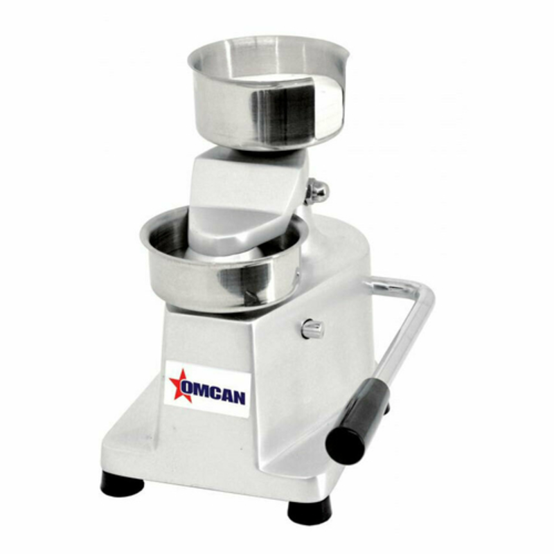 Omcan 21572 Manual Hamburger Patty Press 3.5 oz Capacity top-down anodized aluminum countertop patty maker with handle