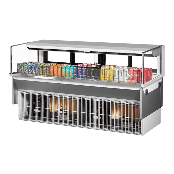 Turbo Air TOM-72L-UFD-W(B)-1SI-N 72" 9.7 cu. ft. Open Display Merchandiser
