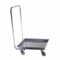 Omcan 44991 et 69086 chariot de rack pour lave-vaisselle gris de 220 lb avec poignée, chariot de transport à rack roulant robuste