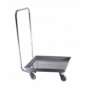 Omcan 44991 et 69086 chariot de rack pour lave-vaisselle gris de 220 lb avec poignée, chariot de transport à rack roulant robuste