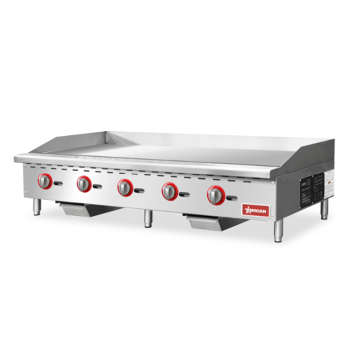 Omcan 47366 60"W Natural Gas Countertop Griddle with 5 Burners