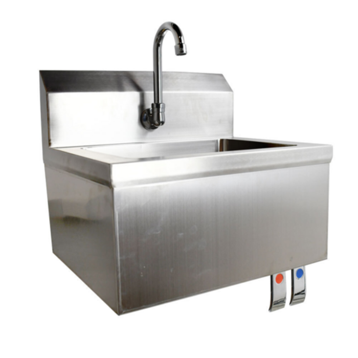 Omcan 46319 14-inch Stainless Steel Hand Sink with Knee Valve