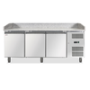 OMCAN 41145 80-Inch Granite Top Refrigerated Pizza Prep Table With Stainless Steel Storage