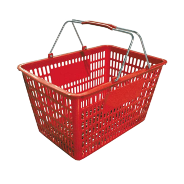 Omcan 13025 50 lb Capacity Red Plastic Shopping Basket