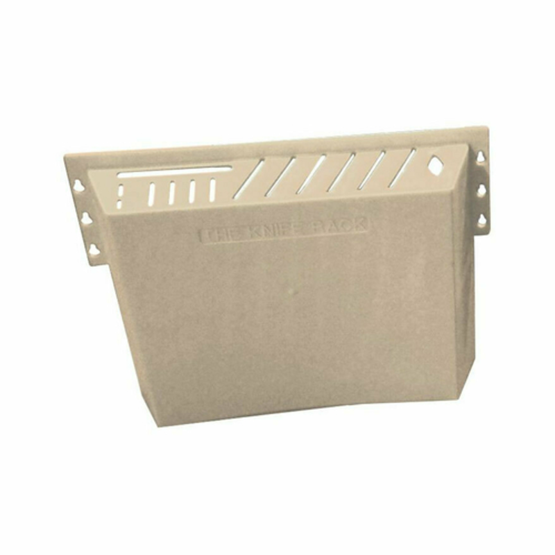 Omcan 11546 Plastic Knife Rack For Commercial Kitchens Holding 12 Knives In Tan Color For Safe Cutlery Storage
