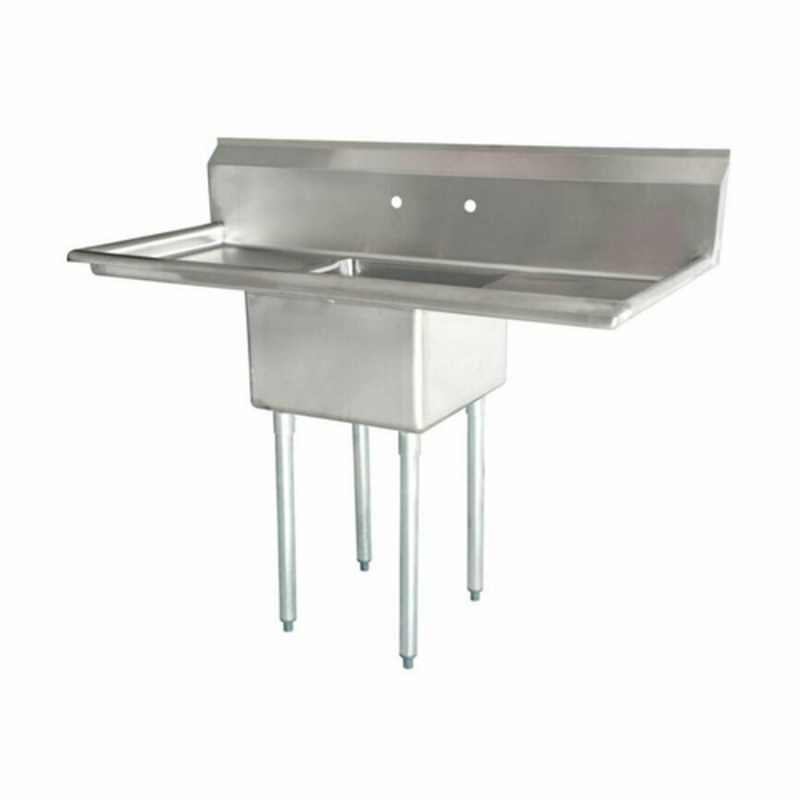Stainless Steel Pot Sink With A Large Central Bowl And Two Drainboards For Efficient Kitchen Workflow