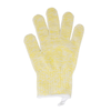 Alt Tag: Omcan 47257 Ambidextrous High-Performance Cut-Resistant Kevlar Stainless Steel Safety Glove yellow knit safety glove
