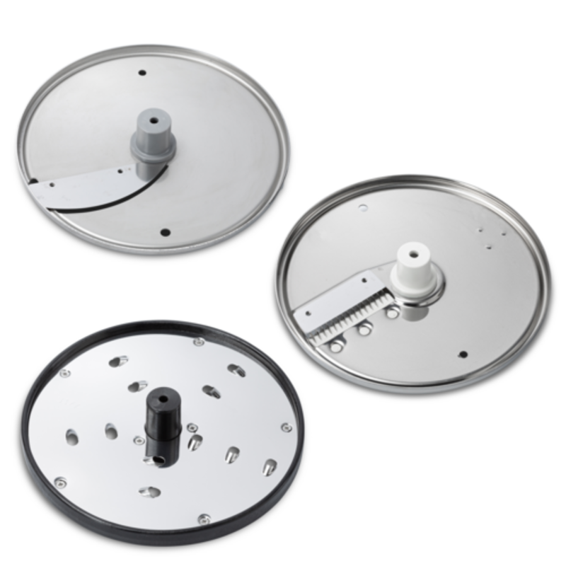 Dito Sama Mixer Disc Set: Three Discs For Slicing, Julienne, And Grating Efficiency In Food Preparation.