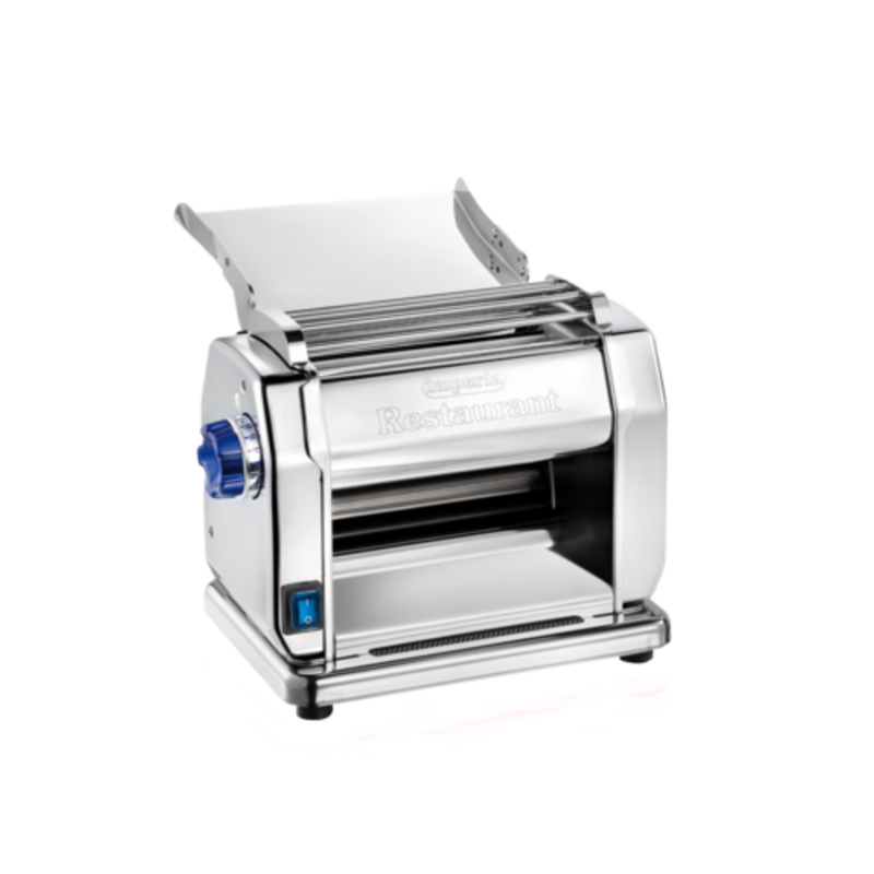 Alt Tag: Trento 46292 Stainless Steel Electric Pasta Sheeter 8.66" Roller stainless steel Italian-made electric pasta roller machine