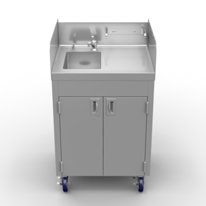 Winholt STCT-BHD2436PUMP 26-1/8" x 24" Stainless Steel Mobile Hand Sink