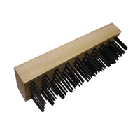 Alt Tag: Omcan 10451 Heavy-Duty Commercial Kitchen Grill & Oven Wire Brush heavy-duty wire brush with wooden handle for cleaning grills and ovens