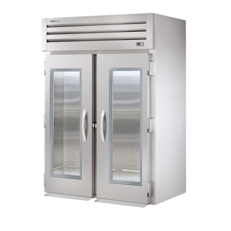 True STR2RRI-2G 68" Two-Section Glass Door Roll-In Refrigerator With Two Glass Doors For Easy Access