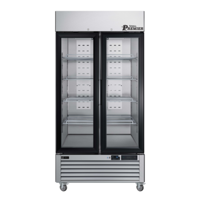 Versa Premier F2-39GDSVCP 39" Two-Section Glass Door Reach-In Freezer With Stainless Steel Exterior