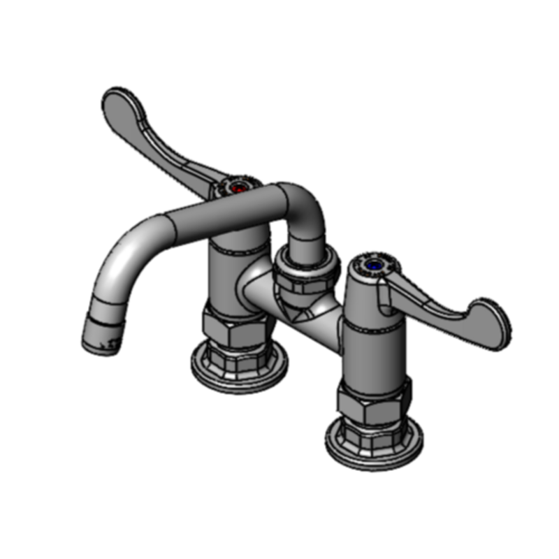 EFI SIF-F4DW06A 4 Inch Deck Mount Mixing Faucet With 6 Inch Swivel Nozzle And Dual Lever Handles