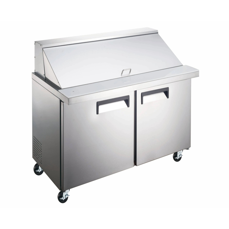 36-Inch Refrigerated Sandwich Prep Table with Two Doors and Stainless Steel Finish