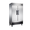 Omcan 50111 40-inch stainless steel two door reach-in freezer for commercial reach-in freezer applications.