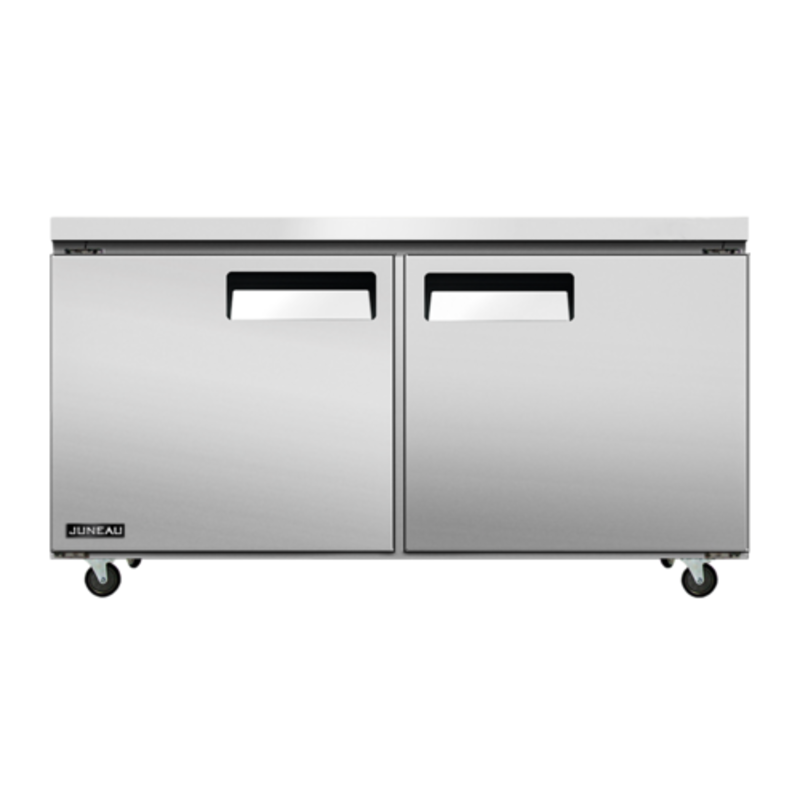 Omcan 58016 Juneau Series 60-Inch Two-Door Undercounter Refrigerator stainless steel commercial undercounter fridge, 2-door
