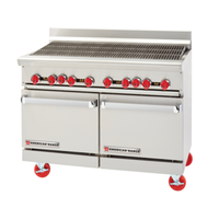 American Range AR-4RB 48" gas restaurant range with radiant broiler and dual ovens for commercial kitchens.