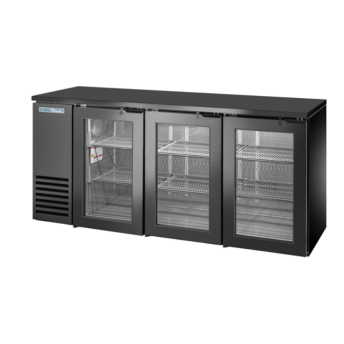 Réfrigérateur de bar arrière True TBB24-72-3G-Z1-BST-B-1 de 72 pouces de large
