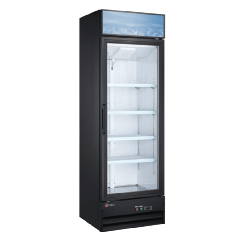 OMCAN 51033 22" Wide Glass Door Display Refrigerator Ideal For Merchandising And Enhancing Product Visibility