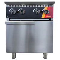 24-Inch Cooktop Cabinet With Doors Featuring Four Control Knobs And Stainless Steel Construction