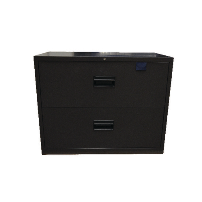 OMCAN 13075 Two-Drawer Lateral Filing Cabinet for Office Organization charcoal black legal-size file storage cabinet