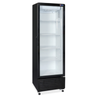 OMCAN 47460 22.6-Inch Single Door Glass Merchandiser Refrigerator With Glass Door And Black Exterior.