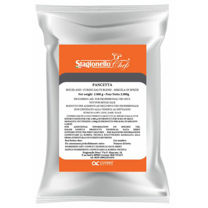 Stagionello Chef Pancetta Spices And Curing Salts Blend 2 kg, Ideal For SalamiCuring Salt Blend Recipes