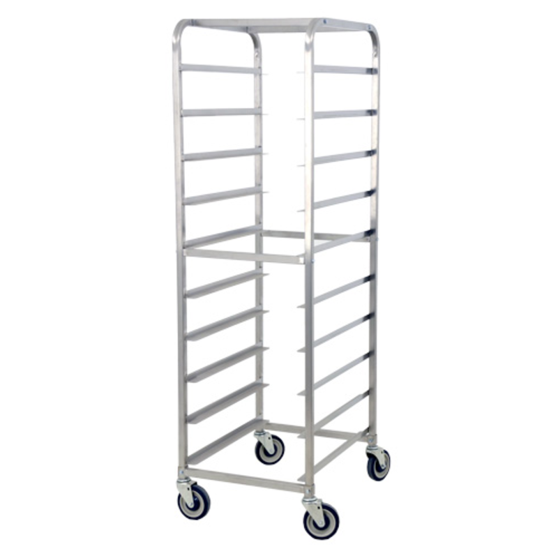 Heavy-Duty Aluminum Pan Rack On Wheels For Efficient Kitchen Organization And Storage.