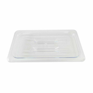 Alt Tag: Omcan 80023 Polycarbonate Third-Size Clear Solid Cover for Food Pan, clear solid food pan lid for commercial kitchen