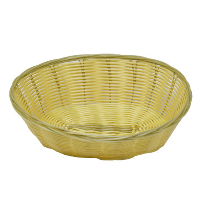 Omcan 47197 9.5" x 6.25" Oval Natural Woven Display Basket