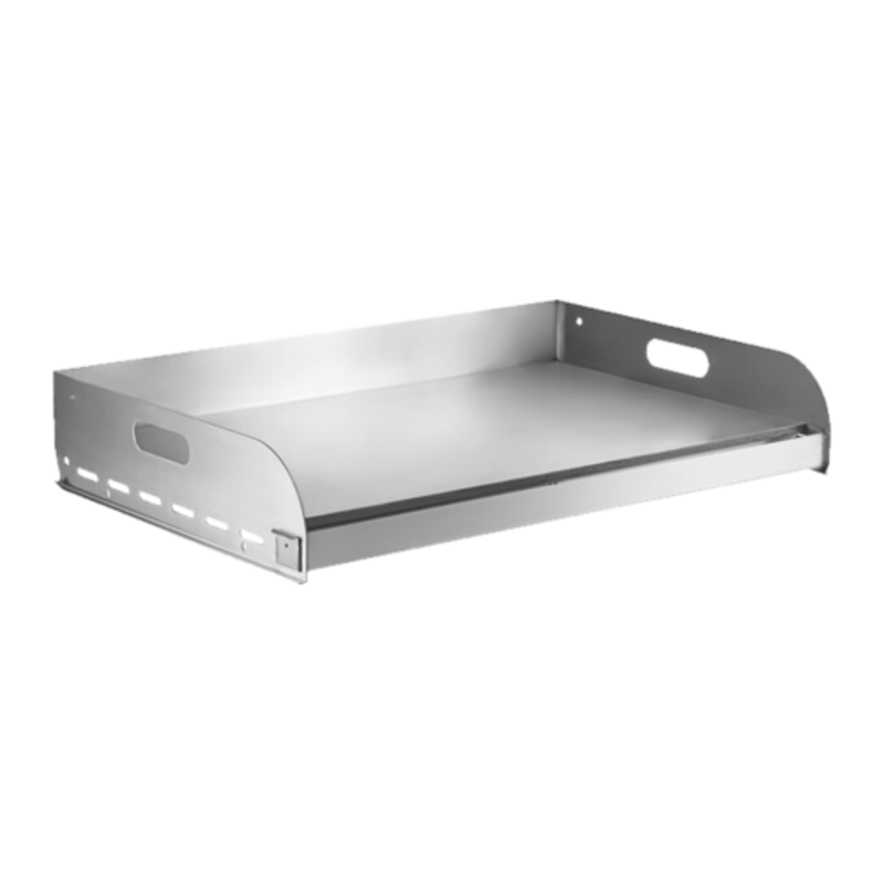 Omcan 47844 plaque plate en acier inoxydable de 36" pour grill BBQ extérieur #47840 insert plat en acier inoxydable avec poignées latérales