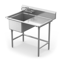 Winholt WS1TS2424RD24 50.5" x 29.5" One Compartment Sink Right Drainboard
