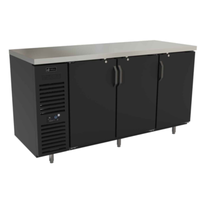 72 Inch Back Bar Refrigerator With Three Doors And Stainless Steel Top For Beverage Storage