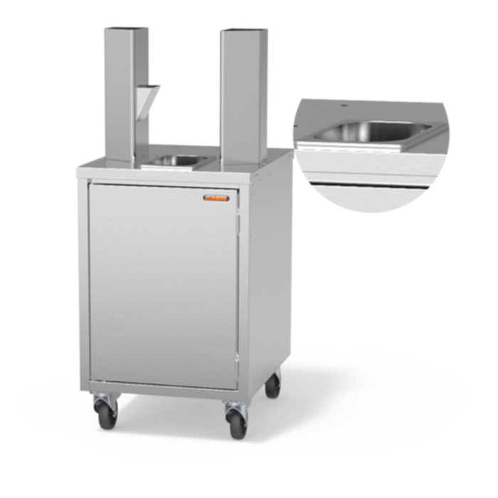 Zummo Z14 Slim Cabinet Base 19.69"W x 23.62"L Stainless Steel with Functional Design and Accessibility Features.