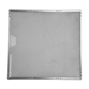 Alt Tag: Omcan 13462 Aluminum Pizza Screen 14-Inch for Crispy Crusts fine mesh aluminum pizza baking screen for even heat and airflow