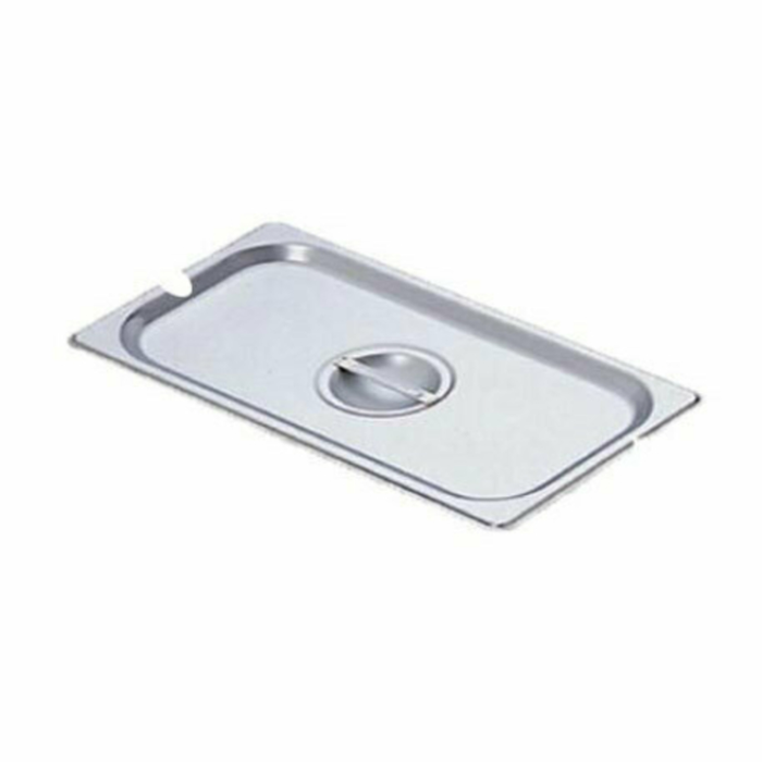 Étiquette alternative : Omcan 80276 Couvercle de casserole de table à vapeur en acier inoxydable fente de 25 cents cents, couvercle de plaque à vapeur en inoxydable avec poignée pour le service de buffet